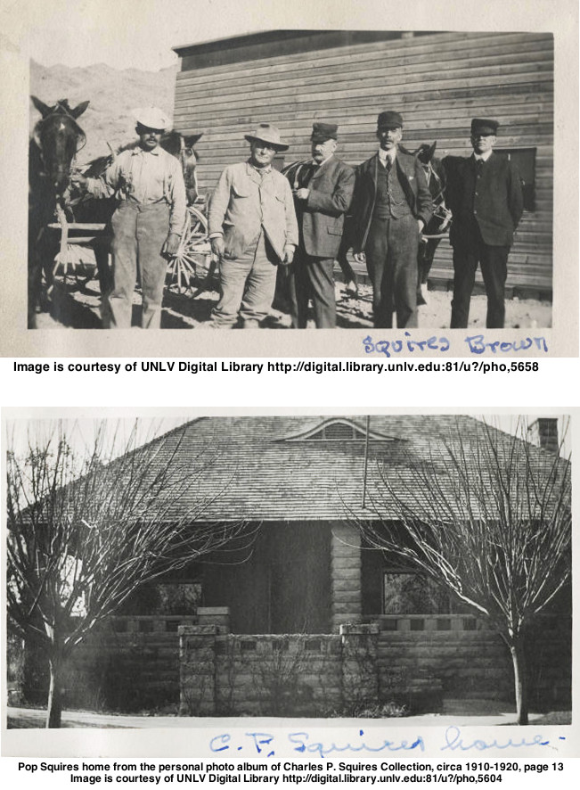 Pop Squires and other men in Las Vegas circa 1905.  